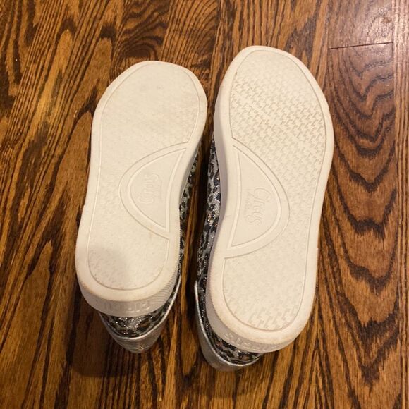 Circus by Sam Edelman 8.5M white & silver leopard sneakers Glitter faux leather - Picture 5 of 7